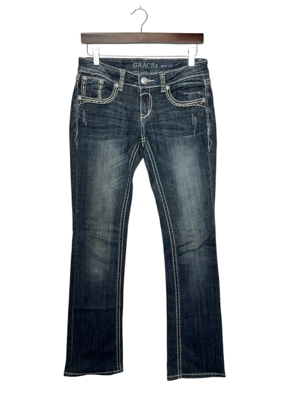 Grace in LA |‎ Embellished Pockets Bootcut Jeans 27